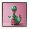 Stupell Industries Happy Green Dragon Framed Floater Canvas Wall Art Design by RB